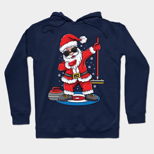 Dabbing Santa Curling player curling Broom curler christmas Curling Hoodie by UNXart